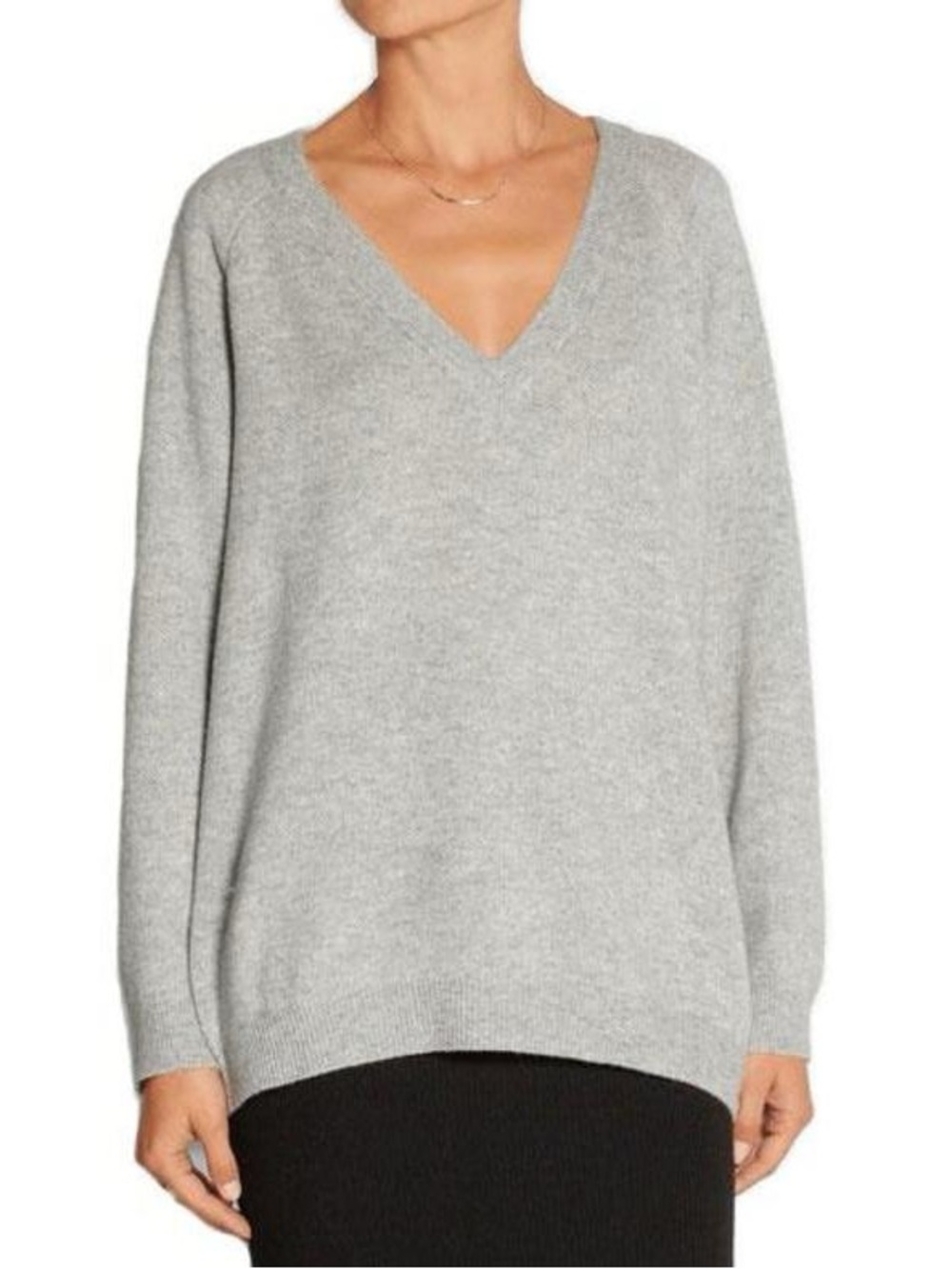 $415 T BY ALEXANDER WANG WOOL CASHMERE V NECK SWEATER